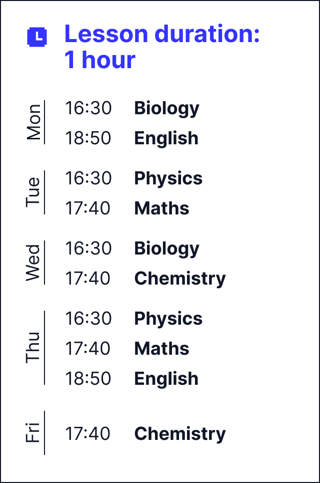 Year 5 Timetable