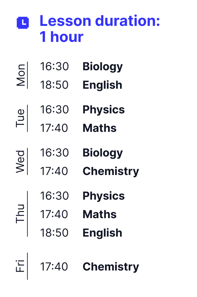 Year 5 Timetable