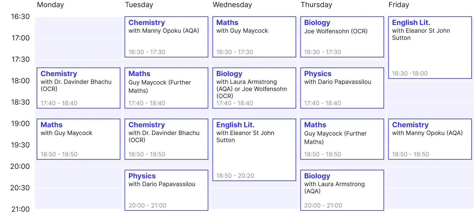 Year 5 Timetable